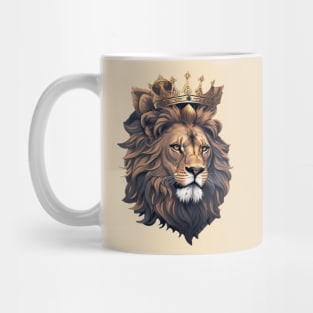 lion wearing a crown , the king of the jungle Mug